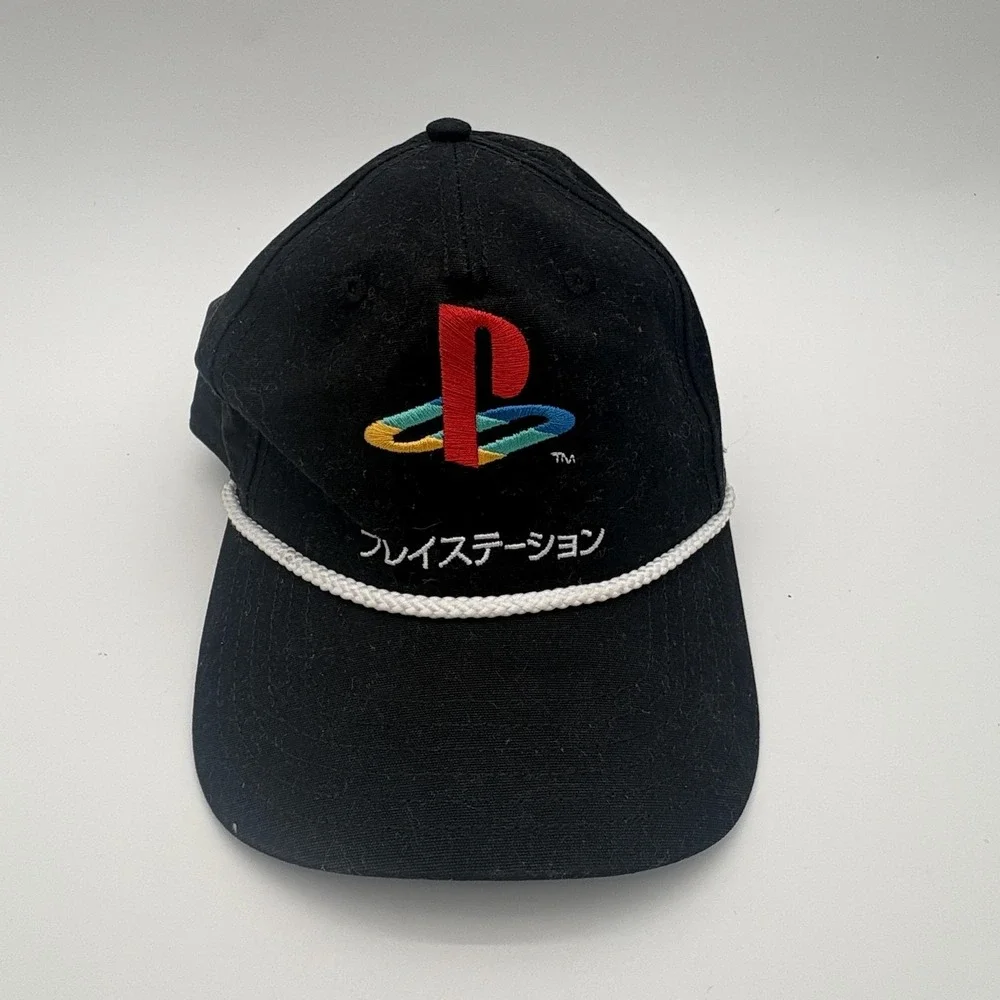 PlayStation Logo Embroidered Hat Black Rope Cap One Size Gaming Japan‎ Text